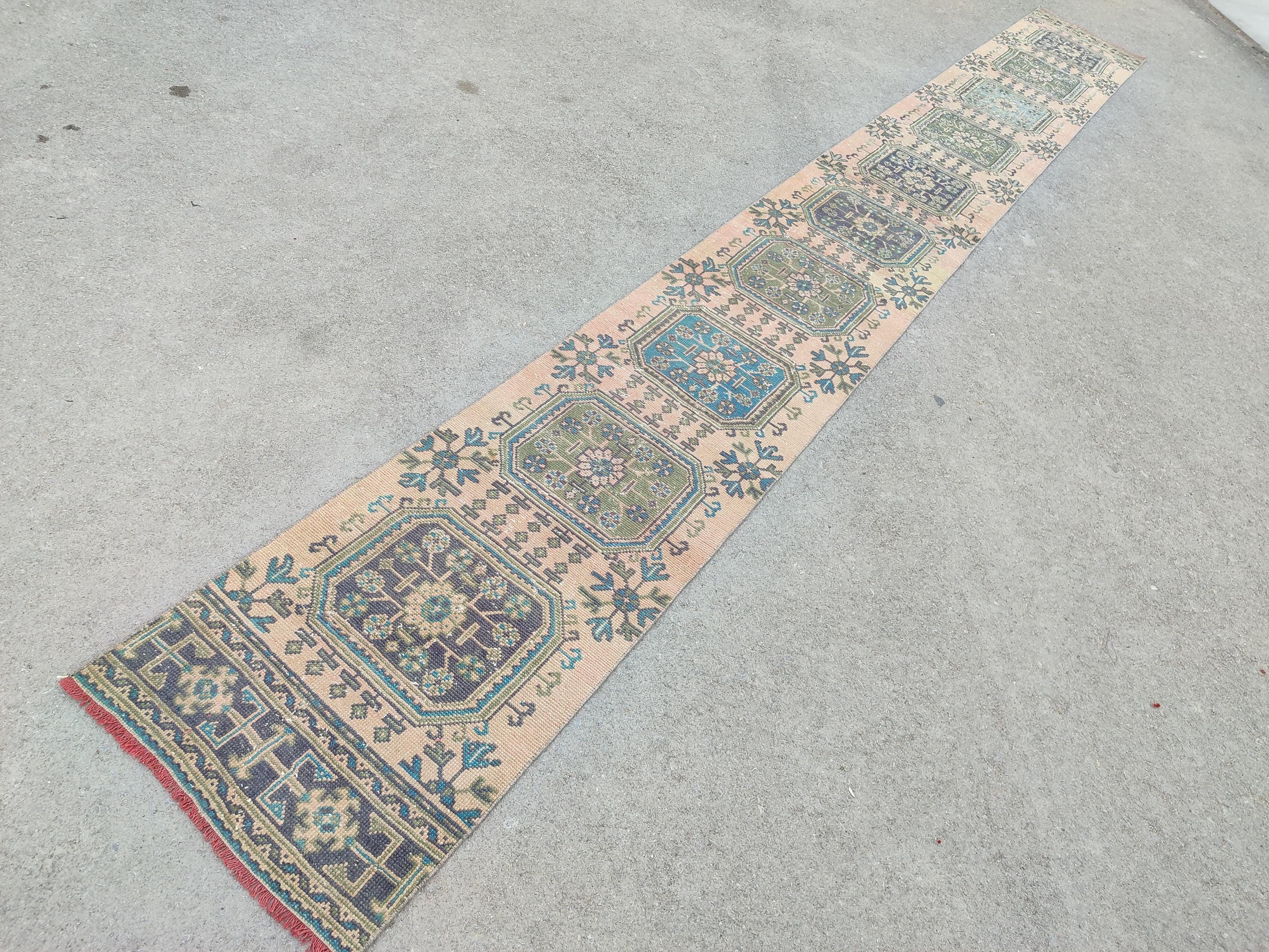 Runner 2x20 Extra Long Turkish Rug, Narrow Runner Rug Oushak, 19 20 Ft ...
