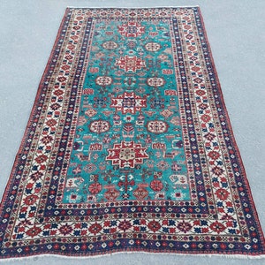 5x8 Persian Rug, Antique Rug, Blue Rug, Animal Rug, 5x8 Rug, Persian Rug Vintage, Handmade Rug Persian, Persian Rug 5x7, 5x8 5x9 Rug