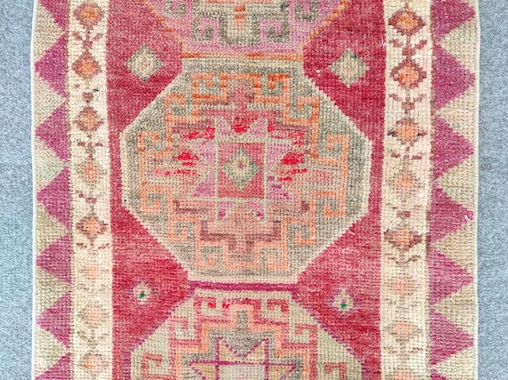 ランナー レッド 3x12 ラグ、ヴィンテージ ランナー、ヘルキ クルド