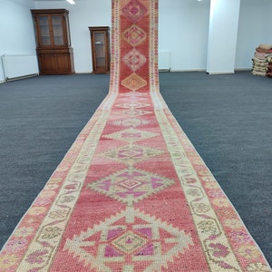Extra Long Turkish Runner 3x23, Red Runner Stair Rug, Long Persian Runner, 23ft 24ft Runner, Heriz Runner Rug, Afghan Runner Wool 23 feet
