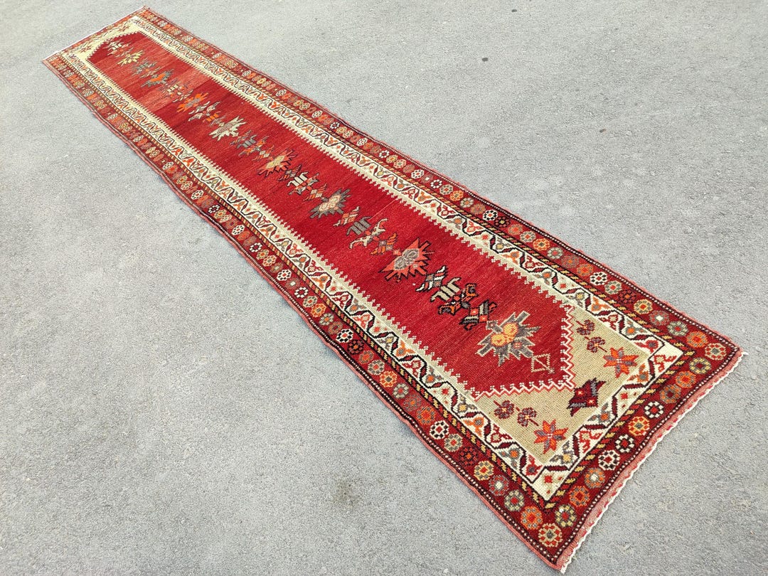 Rare Tribal Runner 3x16, Red Vintage Runner Rug, Long Persian Runner ...