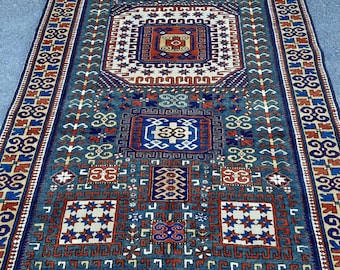 5x9 Azerbaijan Rug, Kazak Rug, Caucasian Rug Vintage, Antique Rug, Azerbaijan Carpet, Turkmen Rug Vintage, 5x9 Rug, Avar Rug Dagestan