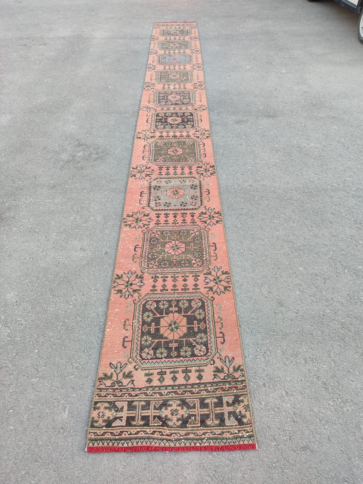 Extra Long Turkish Runner 2x20, Hallway Rug, Oushak Long Runner, 2x20 ...