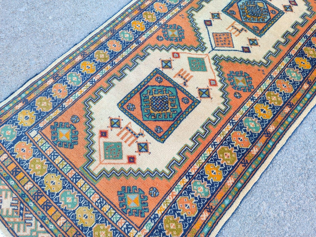 Persian Rug 2x6, Neutral Small Runner Rug Turkish, 2x6 Vintage Rug ...
