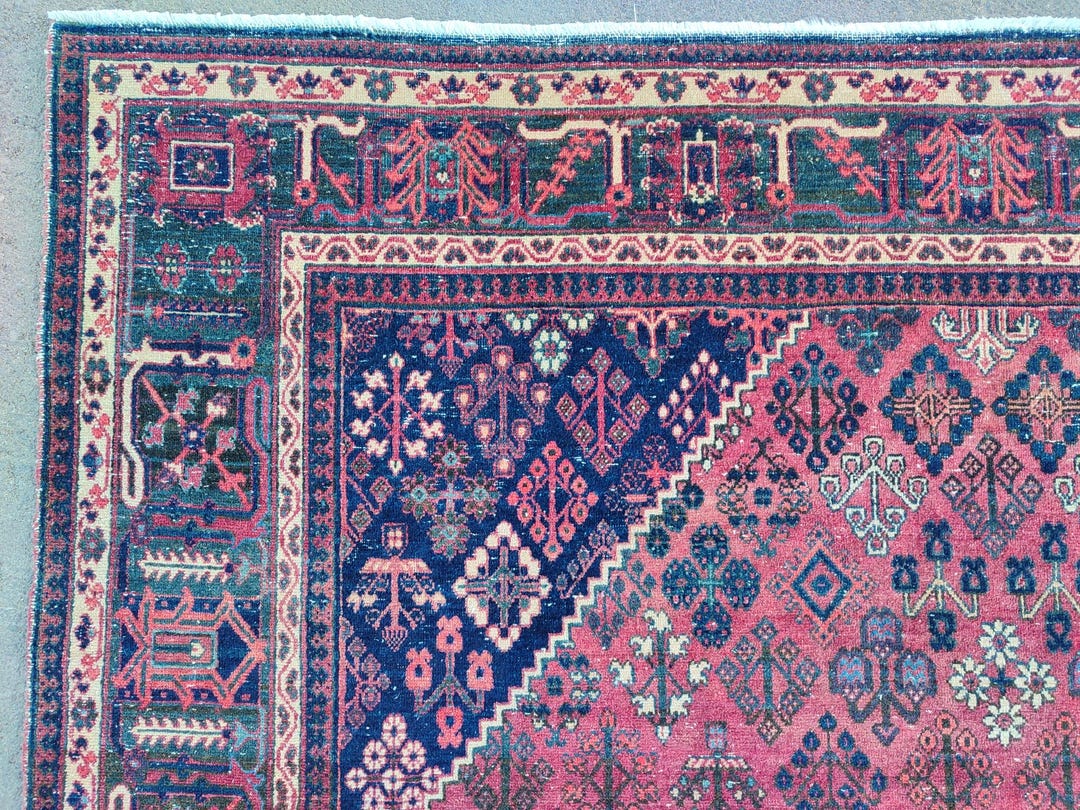 Joshagan Persian Rugs 8x11, Antique Oriental Rug, Heriz Rug, Navy Rug ...