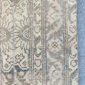 Runner 13 Ft, Turkish Long Runner, Neutral Wool Stairs Hallway Rug, 2x13 Vintage Rug, Handmade Rug, Faded Runner, Oushak Runner 2x13, Gifts