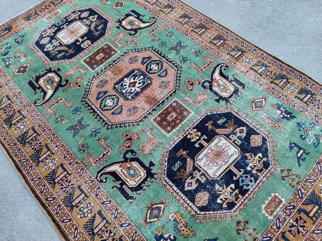 1800s Antique Persian Rug 7x10, Shiraz Rug Large, Antique Oversize Rug ...