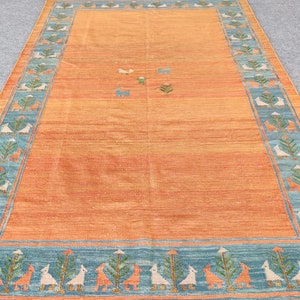 Kilim Rug 5x7, Turkish Area Rug, Handmade Rug 5x7, Bohemian Rug, Bedroom Rug 5x7, Anatolian Rug, Turkish Kilim Rug, Vintage Oushak Rug 5x7