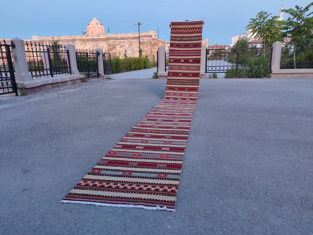 2x18 Long Kilim Runner, Vintage Kilim Runner Turkish, Narrow Runner Rug