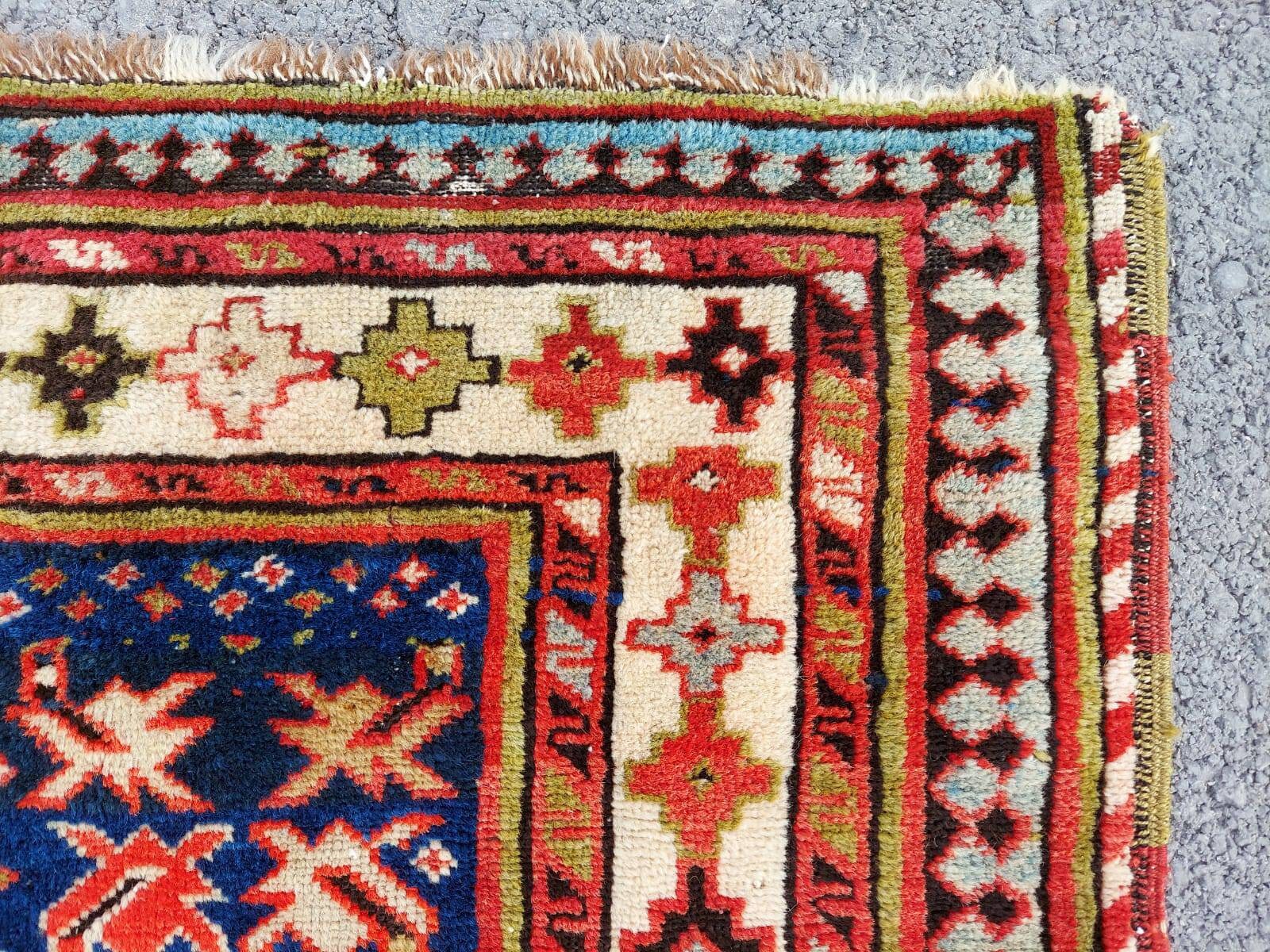 3x7インチ コーカサスラグ ヴィンテージ、アゼルバイジャン