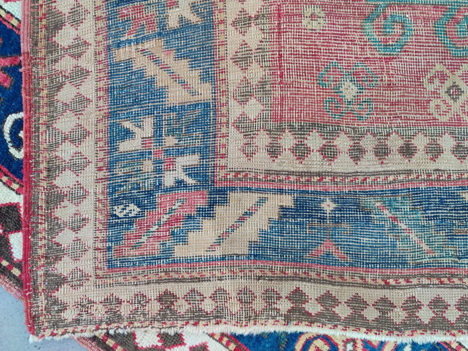 1800s Antique Karachopf Rug, Caucasian Old Rug, Red Rug, Azerbaijan ...