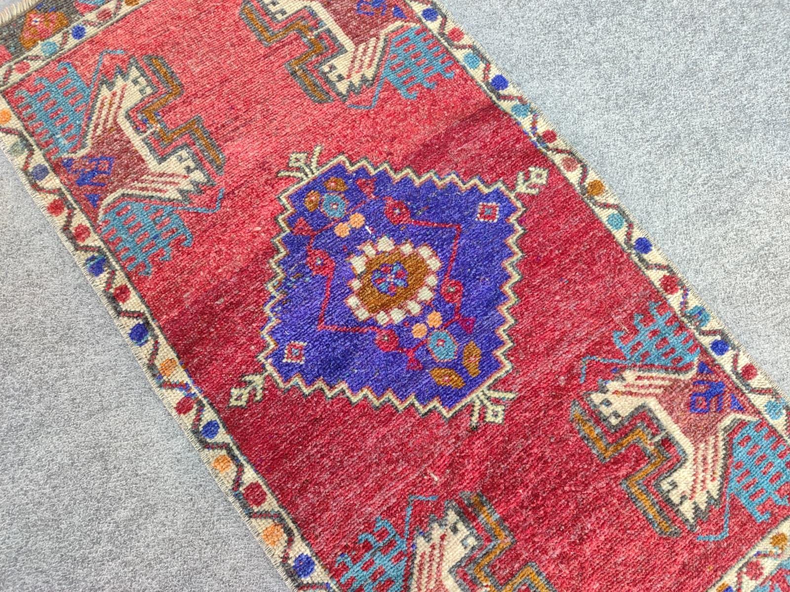 Turkish Rug 2x3, Vintage Red Rug, Small Oushak Rug 2x3, Doormat Rug ...