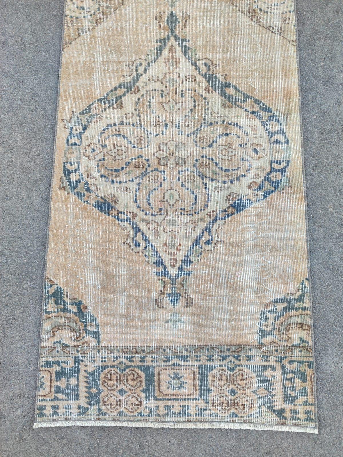 ランナーラグ　ヴィンテージラグ　トルコラグ 60×160 ランナーラグ ウール分厚目 アーモンド柄 トルコ