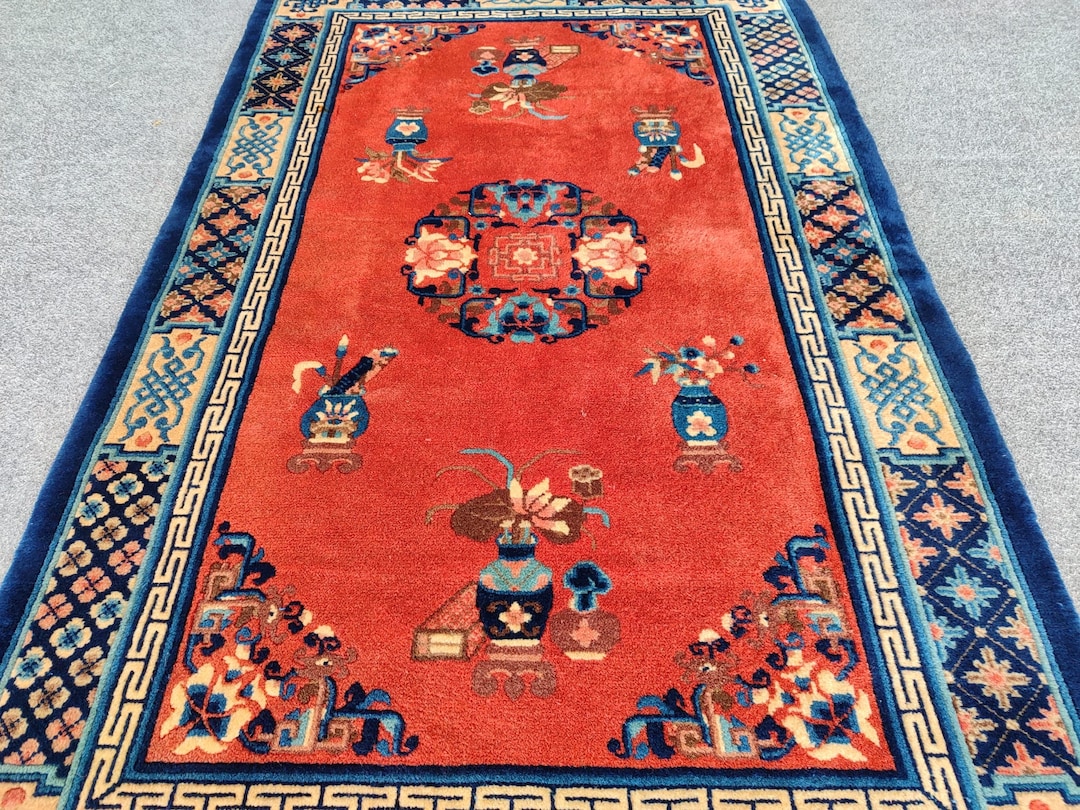 China Traditional Rug 3x5 Vintage, Antique Wool Rug 3x6, Chinese Rug ...