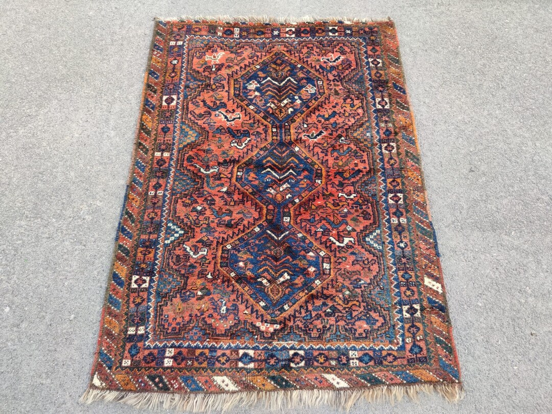 Persian Rug 3x5, Vintage Rug 3x5, Antique Rug Persian, 3x5 Vintage Rug
