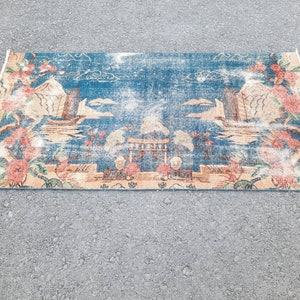 3x6 Türkischer Teppich Vintage, Läufer Treppe, Oushak Teppich Küche, Kleiner Läufer Teppich, Neutraler Teppich Wolle, 3x6 Läufer Teppich, Teppich, Dekorativer Teppich