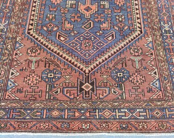 5x8 Turkish Rug, Brown Rug Vintage, Rugs for Living Room, Area Rug