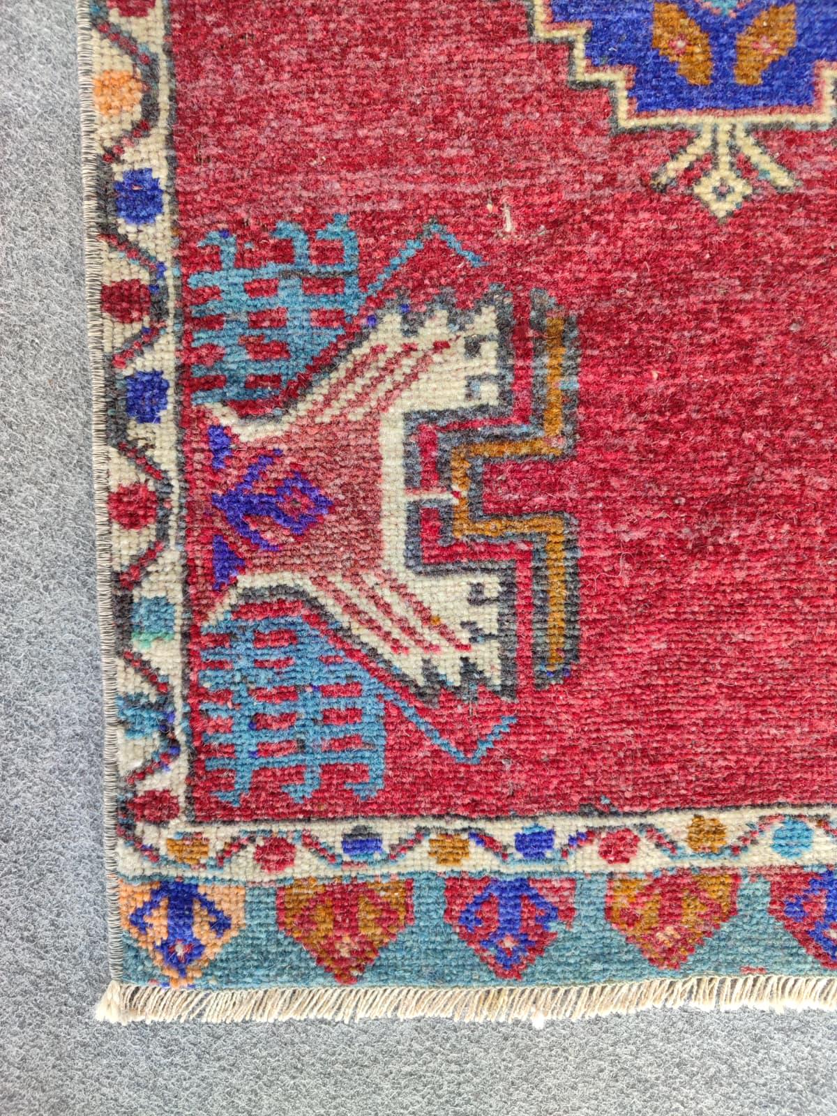 Turkish Rug 2x3, Vintage Red Rug, Small Oushak Rug 2x3, Doormat Rug ...