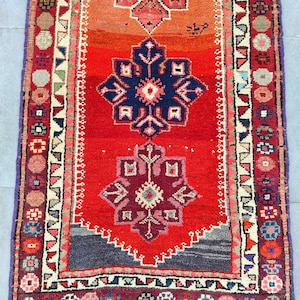 Persian Runner Rug 3x14Ft, Extra Long Vintage Runner, 14 15 16 Feet Heriz Turkish Runner 3x15, Afghan Long Runner 15ft, Stair Hallway Rug