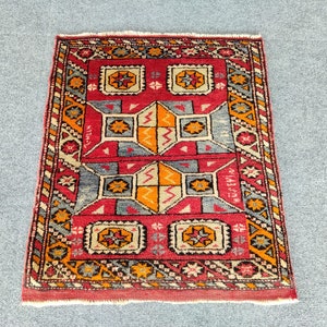 Turkish Rug 2x3 Small, Vintage Mat Rug, Colorful Rug 2x3 Antique, Bathroom Kitchen Entry Rug 2x3, Kilim Rug, Traditional Boho Small Rug 2x3