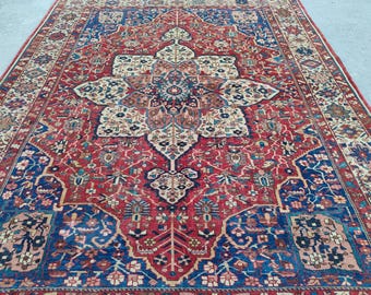 10x13 Persian Rug, Animal Rug, Oversized Rug, Antique Rug Persian, Rugs for Living Room, Persian Rug 10x14, Vintage Rug Animal, Turkish Rug
