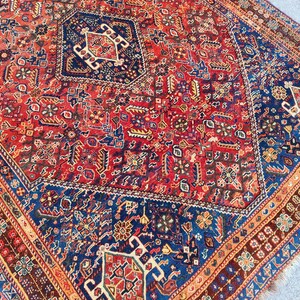 Persian Rug 4x6, Antique Rug Red, Heriz Rug, Persian Rug Antique, 4x6 Rug Turkish, Handmade Rug Wool, Dark Red Rug, 4x6 Vintage Rug Persian