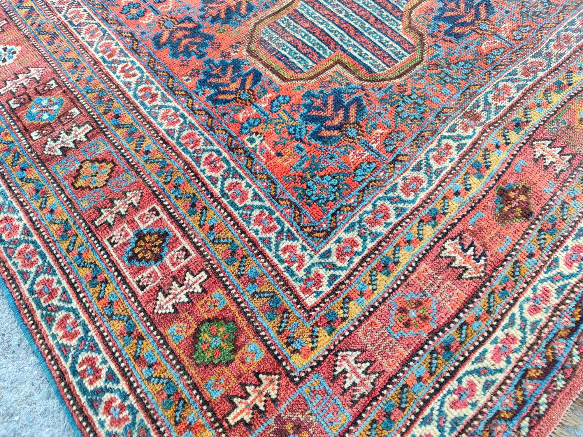 7x12 Rug Antique Persian Rug 7x12, Oversize Rug, Shiraz Area Rug, Large Vintage ...