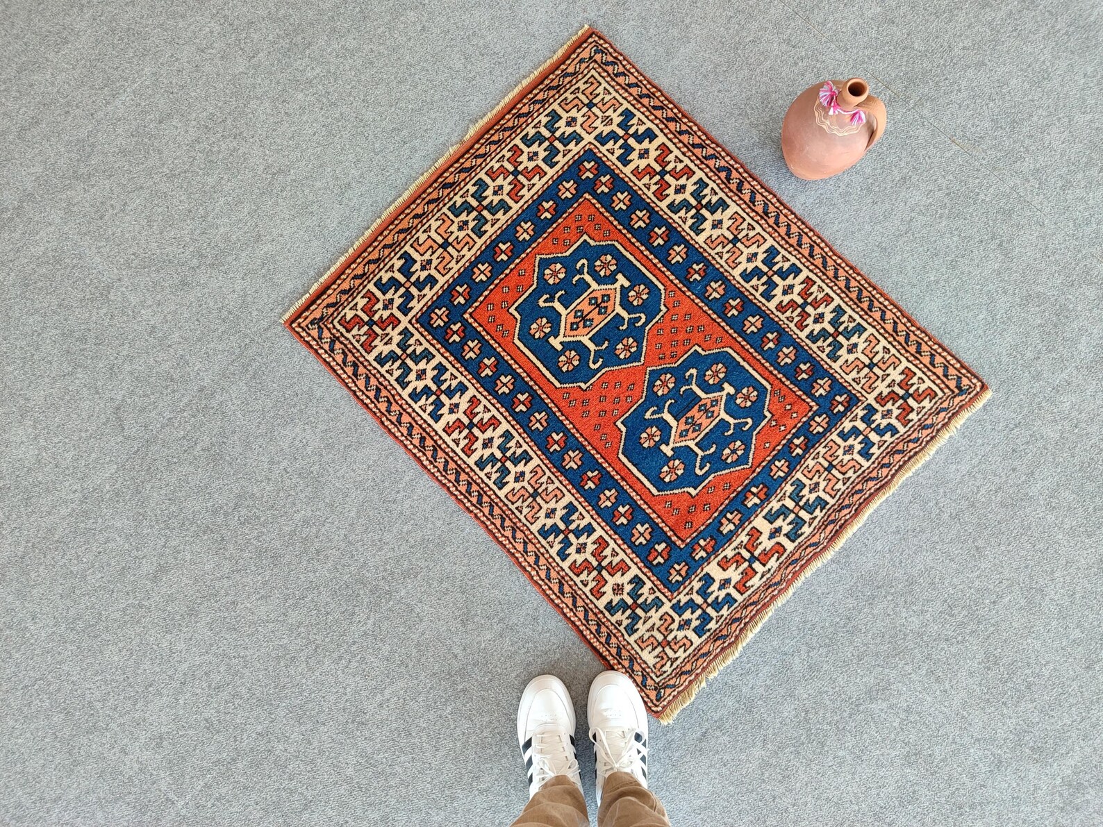 Vintage Mat Rug 3x4, Small Turkish Rug, Entry Kitchen Bathroom Rug ...