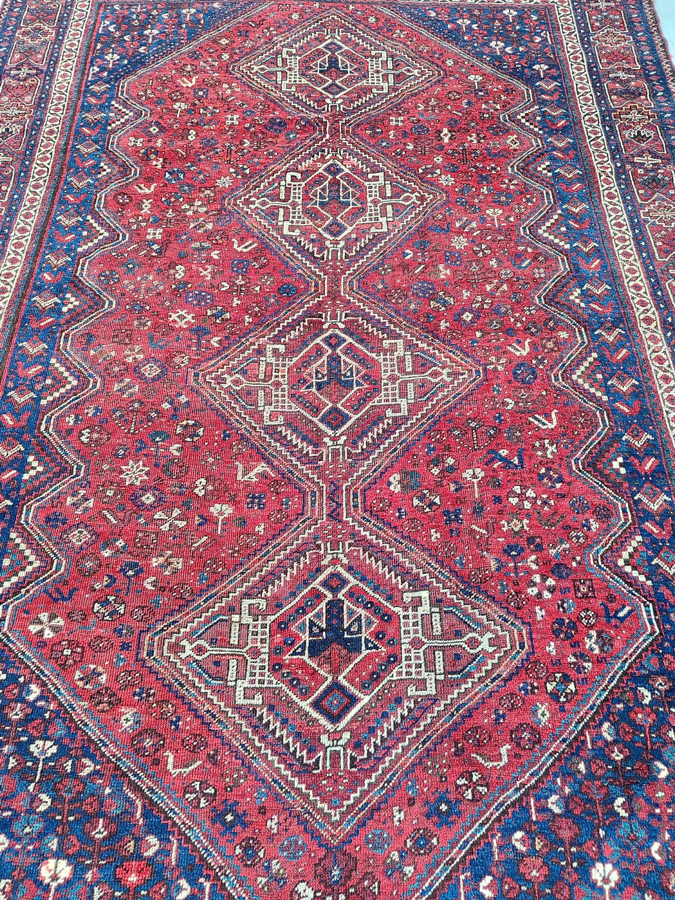7x9 Persian Rug, Antique Rug, Area Rug Carpet, Persian Rug Tribal