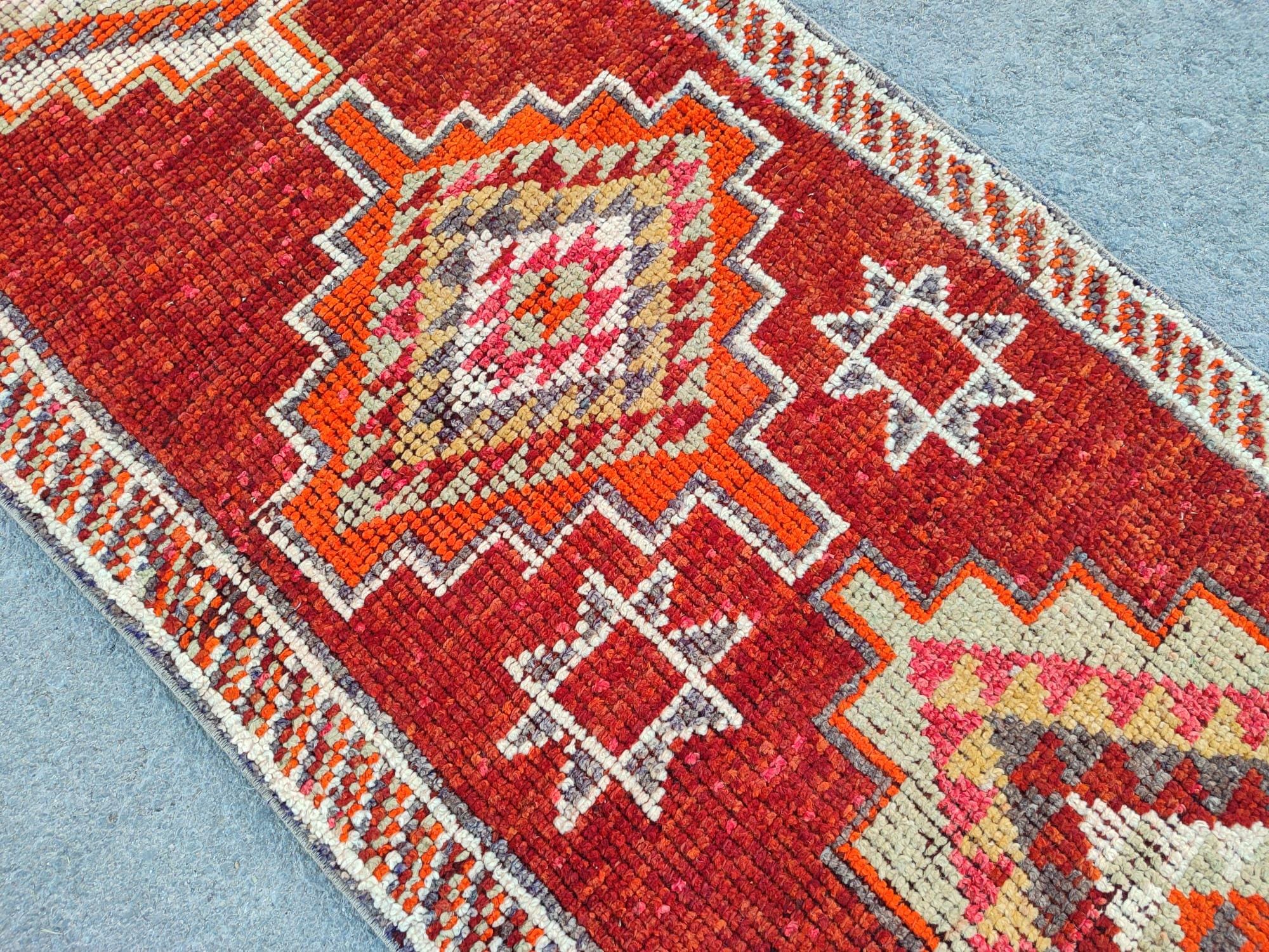 Rusk Color Rug Runners Tribal Runner Rug, Red Vintage Runner, Turkish Runner, Home Decor Items ...