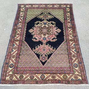 Persian Rug 4x6, Vintage Rug 4x6, Antique Rug Persian, 4x6 Vintage Rug, 4x6 Persian Rug Antique, Dark Deep Vibrant Rug, Persian Carpet 4x6
