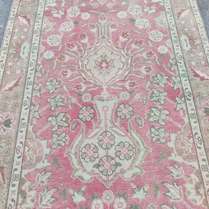 Persian Runner Rug 3x15, Pink Runner, Extra Long Runner 14&#39; 15&#39; 16&#39; ft, Oriental Rug, Neutral Long Runner, Turkish Runner 3x15 Oushak, Rugs