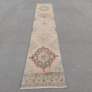 2x14 Runner Turkish Rug, Long Stair Runner, Vintage Runner Rug, Oushak Runner, Hallway Rug, Carpet Runner 2x13, Persian Runner Rug 2x14