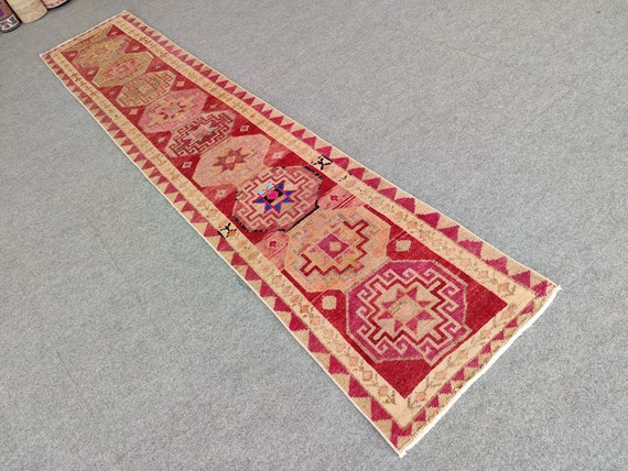 ランナー レッド 3x12 ラグ、ヴィンテージ ランナー、ヘルキ クルド