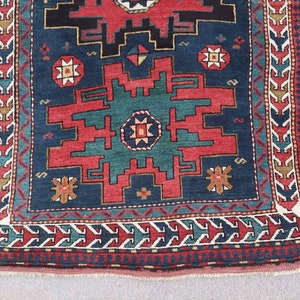 4x7 Azerbaijan Rug, Caucasian Rug Antique, Turkmen Rug, Caucasian Runner Rug, Dagestan Rug, Runner Rug Vintage, Persian Rug