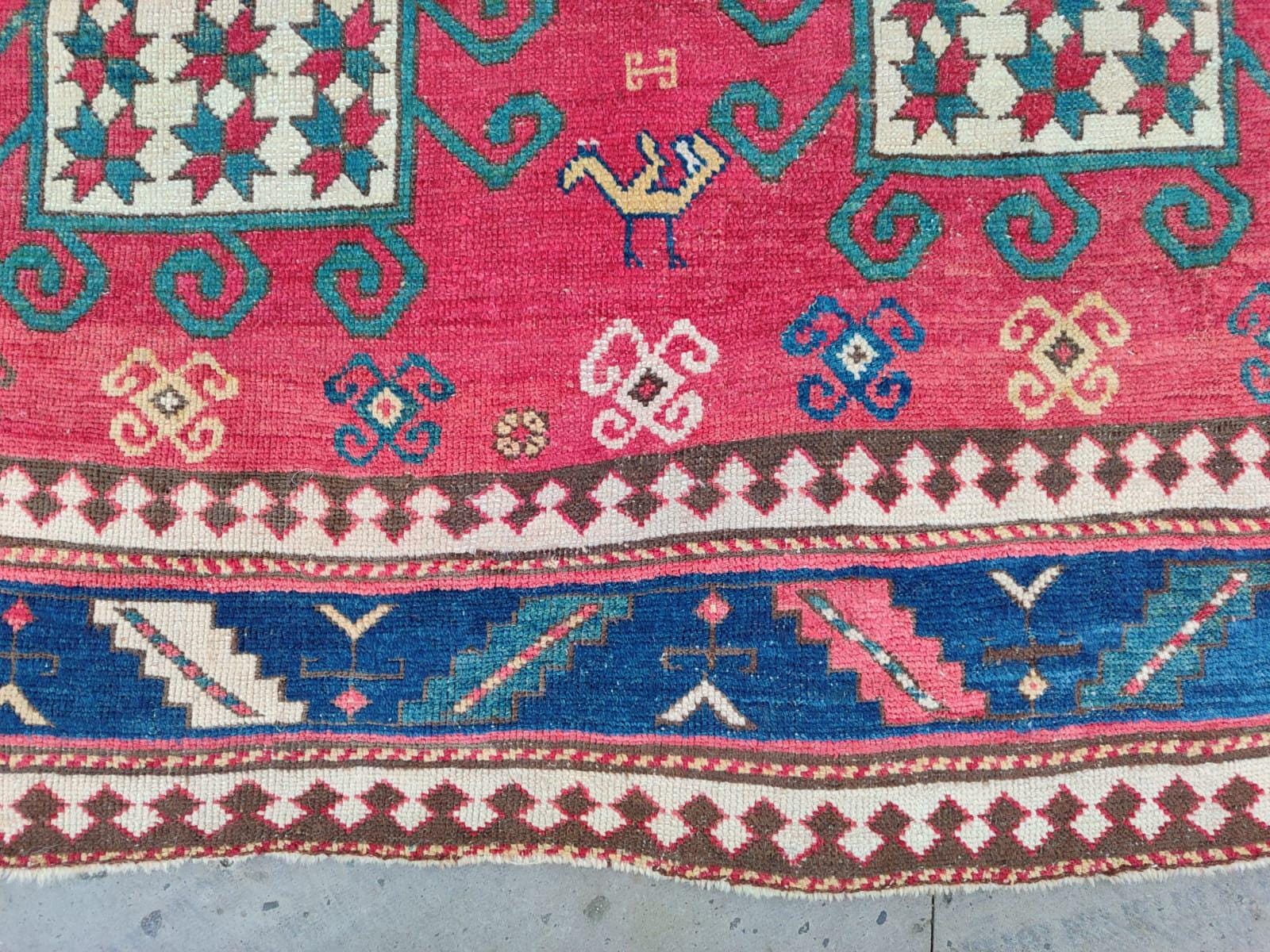 1800s Antique Karachopf Rug, Caucasian Old Rug, Red Rug, Azerbaijan ...