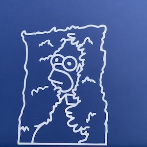 Simpsons Inspired Fan Art SVG for Cricut and Silhouette - Homer Backing Into Shrub Meme - Car Laptop Outdoor Vinyl decal
