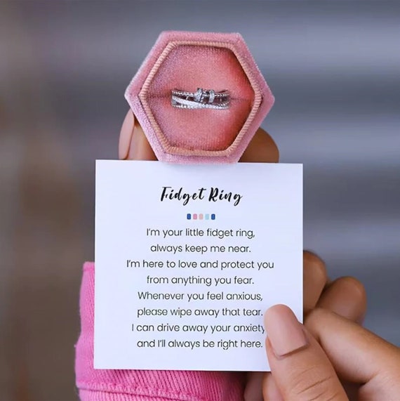 Fidget Anxiety Ring, Your Little Fidget Ring Love and Protect You From  Anything You Fear, Sterling Silver Fidget Ring Women, Birthday Gifts 