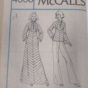 McCall&#39;s 4950 - Sexy 70s Caftan Pattern (No Envelope) - Long Bias-Cut Caftan w-Side Slits, Standing Collar & Keyhole Yoke - Bust 40&quot;