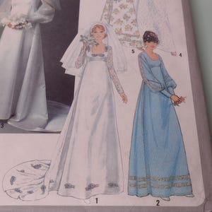 Simplicity 8392 - 70s Empire Waist Maxi Length Wedding Gown Pattern - Size 16 (Bust 38&quot;)