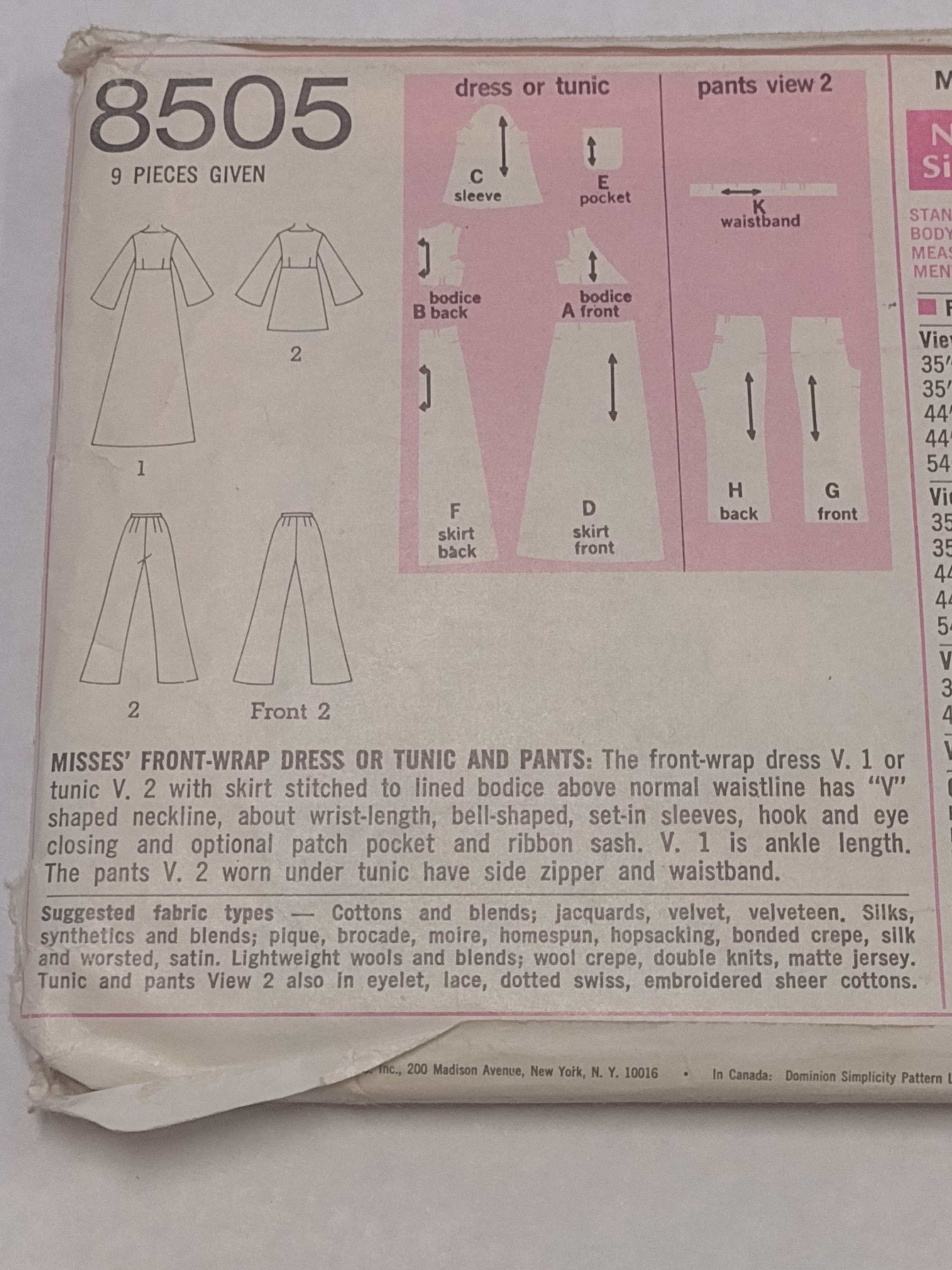 1990's Simplicity Empire Waist Dress and Jacket Pattern - Bust 31.5-34