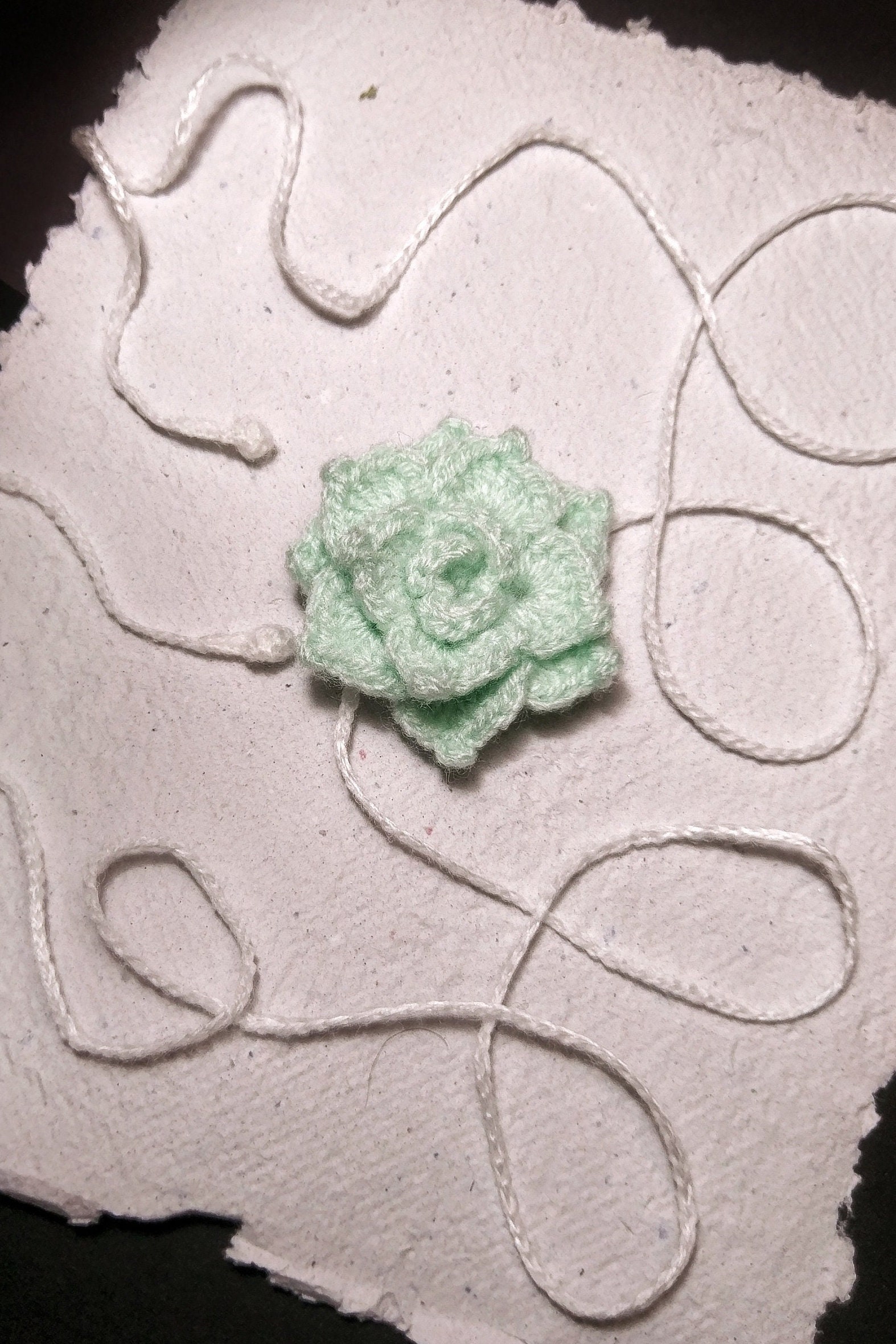 Small Crochet Flower Choker in 3 Pale Colors Pink, Mint and Butter ...
