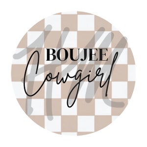 Boujee cowgirl cardstock download,cardstock image for freshies, digital cardstock, freshie cardstock, car coaster images, instant download