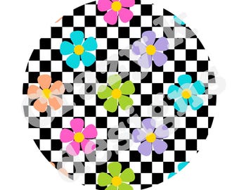 Spring cardstock, floral cardstock image for freshies, digital cardstock download, freshie cardstock,car coaster image,checkered sublimation