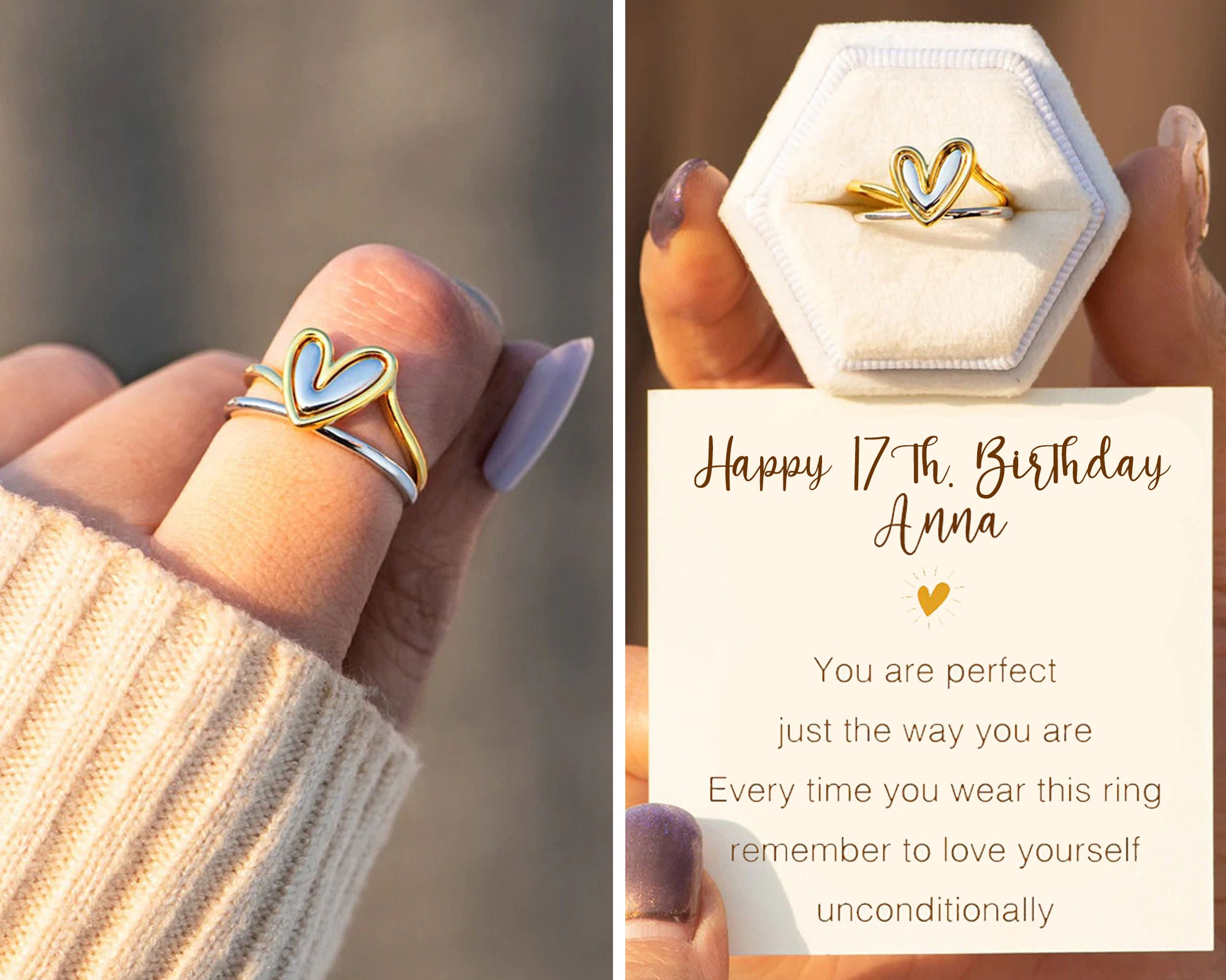 Birthday Gifts for 17 Year Old Girl, Daughter Ring 17th Birthday