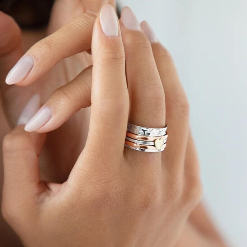 To My Daughter Anxiety Spinner Ring Heart Gold Ring - Etsy