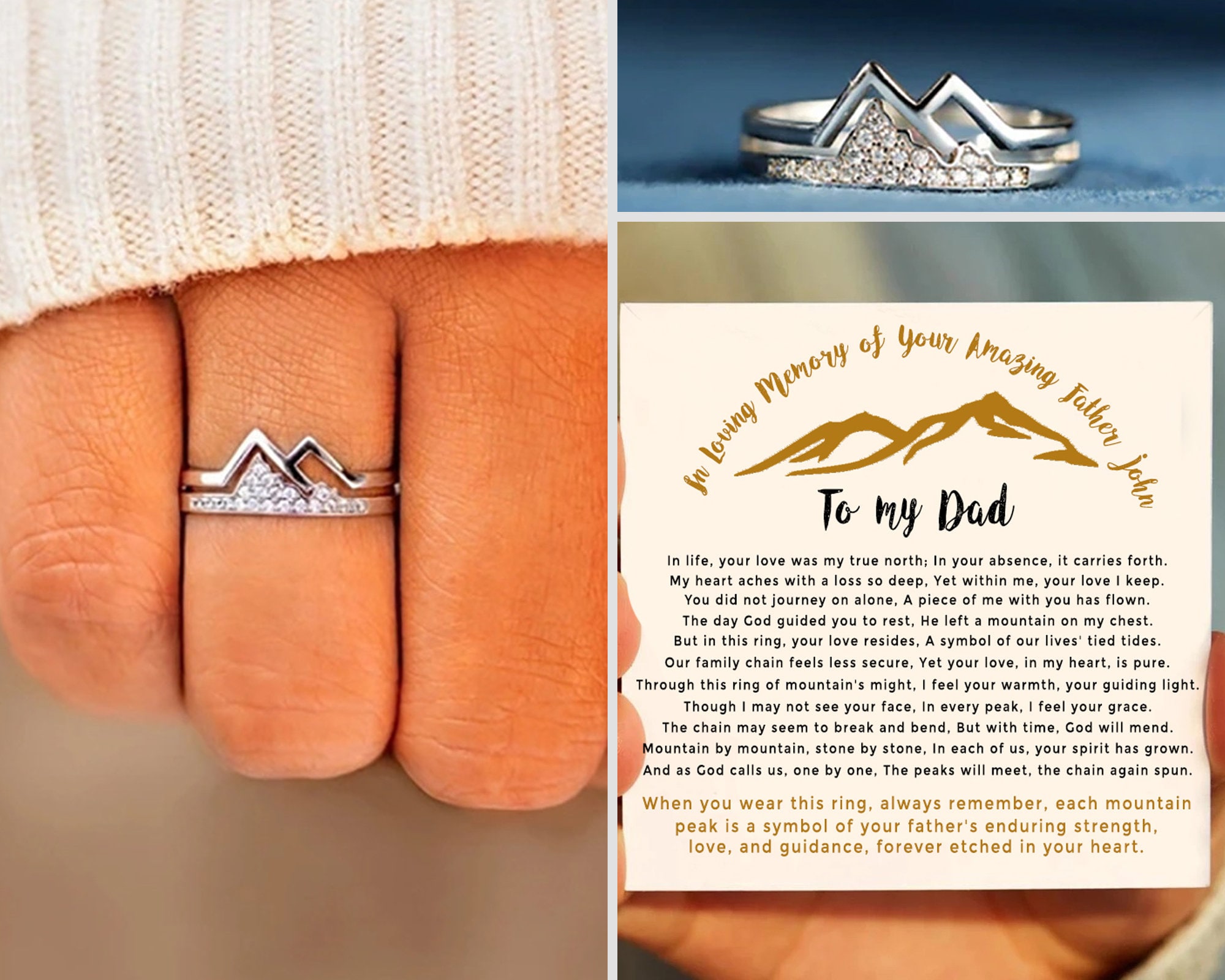 Dad Memorial Ring Etsy New Zealand