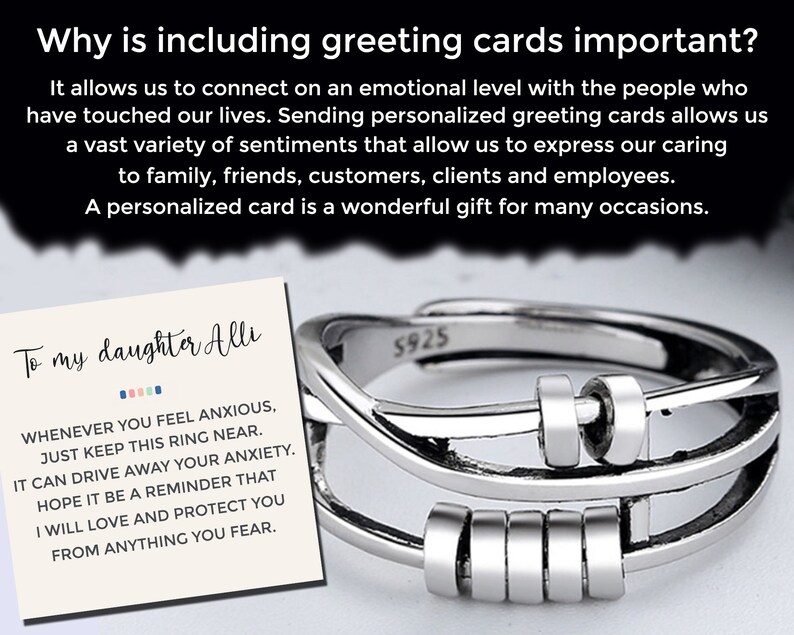 Usoway To My Daughter Fidget Ring For Anxiety, Fidget Rings