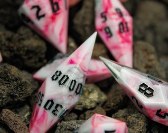 Like Candy Dice Set / Sharp Edge Dice / Dice for Dungeons and Dragons / Standard Shaped Dice / TTRPG Dice / Handmade Dice / Candy Dice