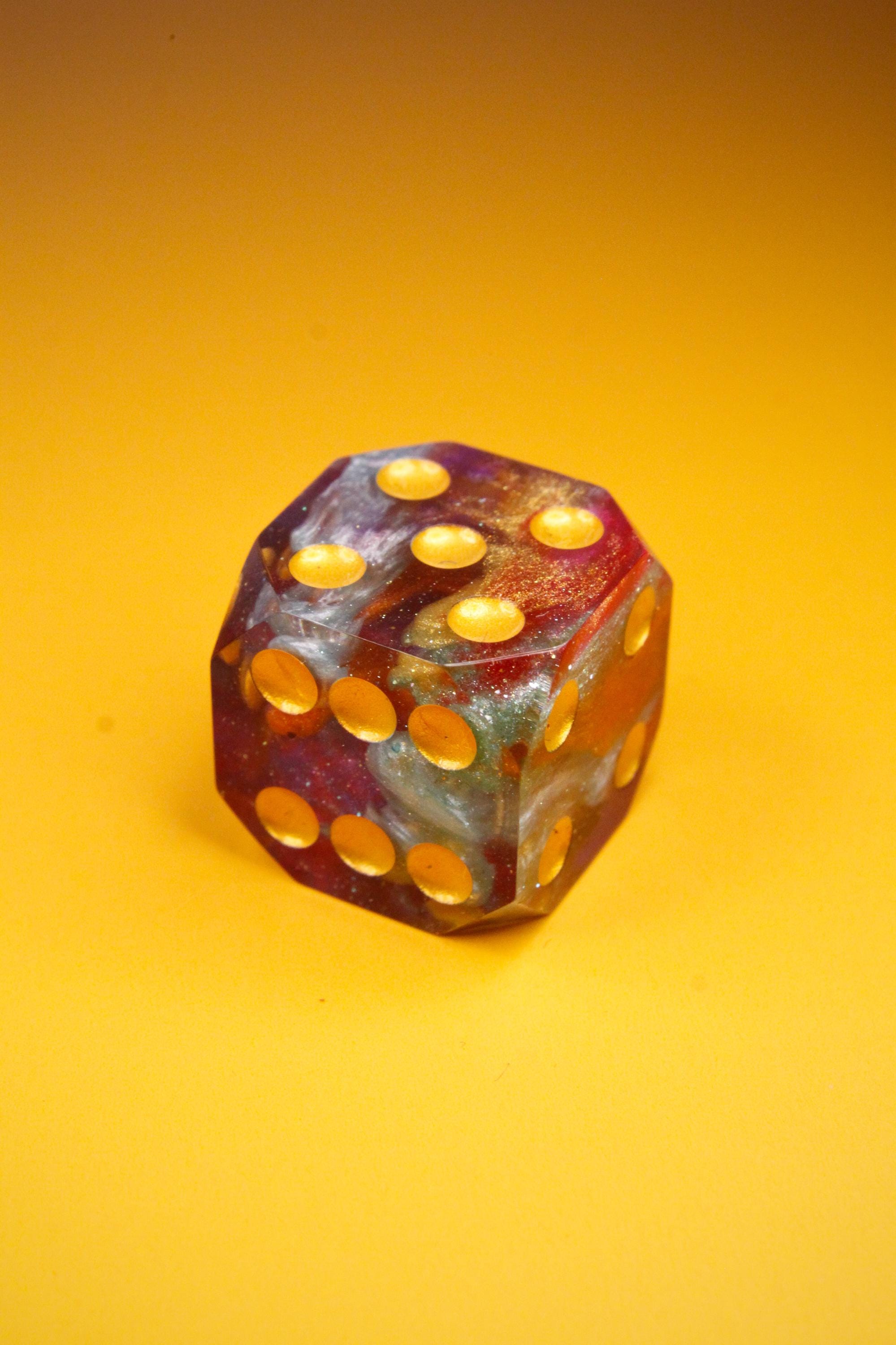 Color Collision d6 Singles (Large) / Sharp Edge Dice / Dice for Dungeons and Dragons / Dice for Pathfinder / d6 Singles / Handmade Dice